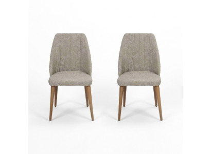Modern 2x Chairs Upholstered Chair Luxury Armchair Gray Chair Lounge Chair Dining Room