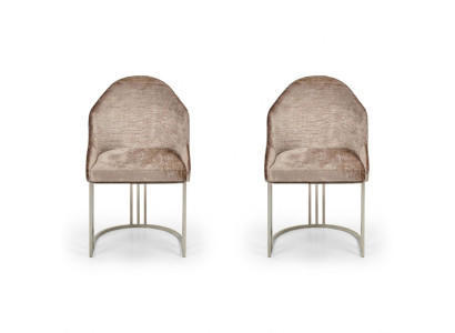Dining room chair luxury modern 2x chairs textile design metal chair furniture