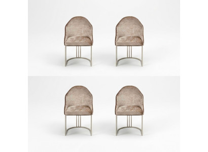 Dining room chair luxury 4x chairs textile design metal modern chair furniture