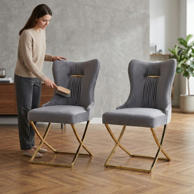 Dining room 2x chairs luxury armchair gray chair armchair living room furniture new