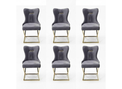 Stylish dining room 6x chairs luxury armchair chair gray armchair living room furniture new