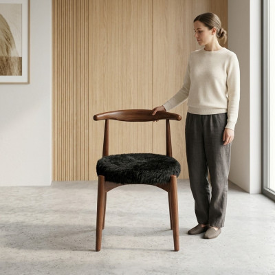 Luxury Dining Room Wooden Chair Brown Armless Design Upholstered Chair