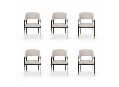 Stylish Chair Dining Chair White 6x Chairs Kitchen Chair Armchair Luxury