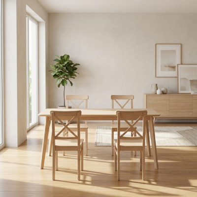 Dining chair designer 4x chairs wooden chair luxury single-seater without armrest