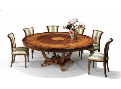 Round table wood tables classic style dining living room furniture brown new