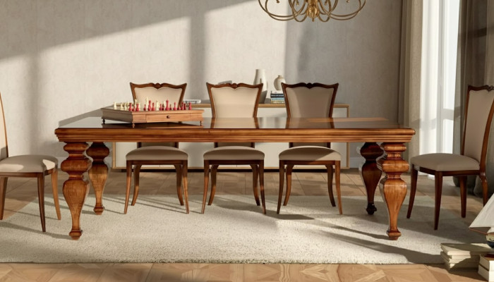 Dining room set classic table 6x chairs 7-piece luxury complete