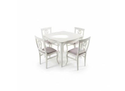 Luxury square wooden dining table, white furniture tables new