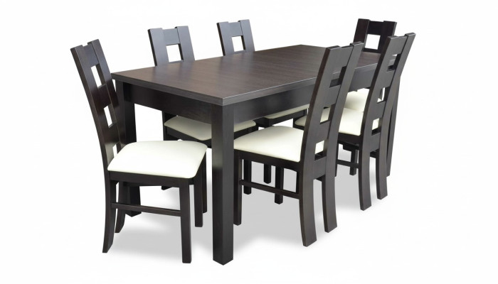 Classic dining table wood dining room set 6x chairs set 7 pcs.
