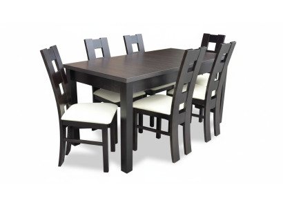 Classic dining table wood dining room set 6x chairs set 7 pcs.