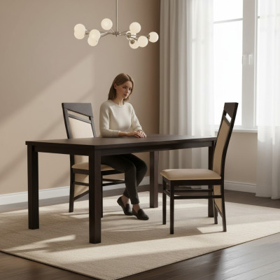 Brown chair padded chair modern seating furniture dining room upholstery textile new