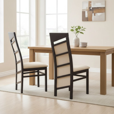 Brown chair padded chair modern seating furniture dining room upholstery textile new