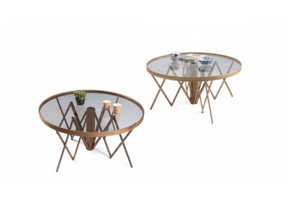 Designer living room set 2x round coffee tables luxury furniture