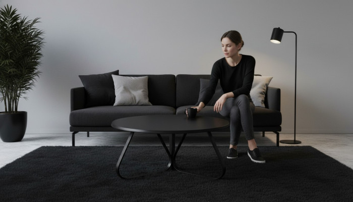 Living Room Black Coffee Table Modern Designer Decor Luxury Furniture
