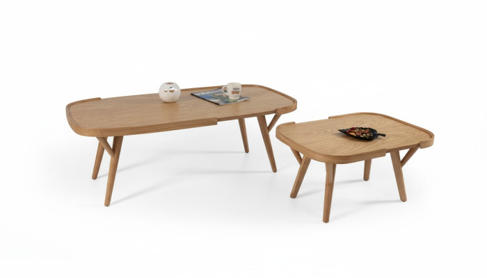 Living Room Set 2 pcs 2x Coffee Tables Designer Furniture Modern Complete Wood