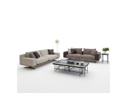 Living Room Set 2-piece Modern 2x Three-Seater Sofa Couch Upholstered Furniture Luxury
