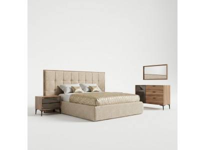 Luxury Furniture Bedroom Modern Set 5-piece Double Bed 2x Nightstands New
