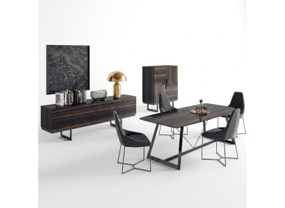 Dining Room Set 7-piece Luxury Dining Table 4x Chairs Design Dresser Sideboard New