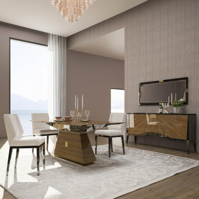 Luxury Modern Furniture Dining Room Dining Table Design 4x Chairs Dining Set Sideboard