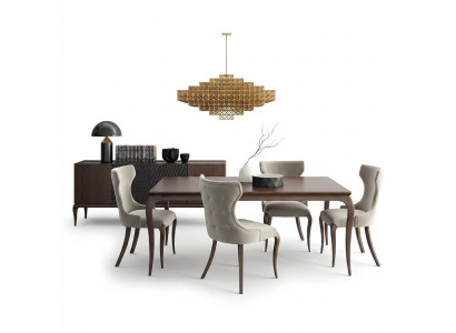 Luxury dining room set 6pcs new dining table 4x chairs furnishings sideboard