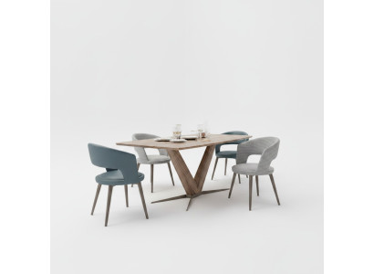 Dining Room Complete 8-piece Set Chairs New Dining Table Sideboard Design Display Cabinet
