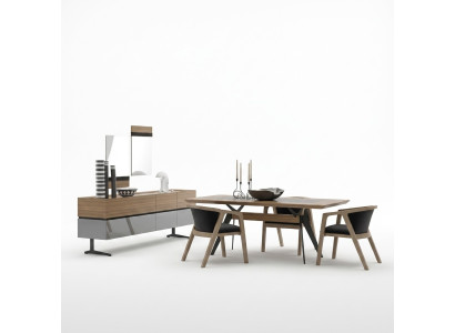 Luxury Dining Room Set 8pcs Dining Table Complete Chairs Sideboard with 2x Mirror New