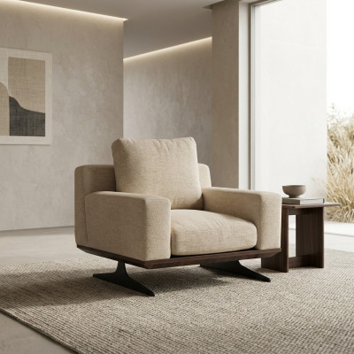 Designer armchair living room furnishing textile modern upholstery new