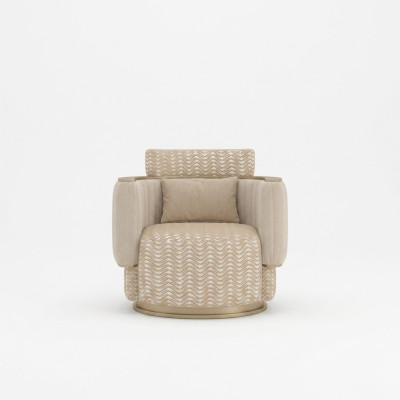Beige Armchair Living Room Luxury Upholstered Furniture Design Modern Interior New