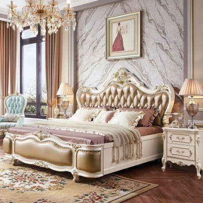 Classic luxury bedroom luxury set 3-piece bed + 2x bedside tables new