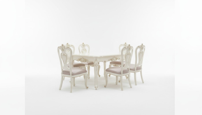Dining room set luxurious dining table 6x chairs classic furniture 7-piece new