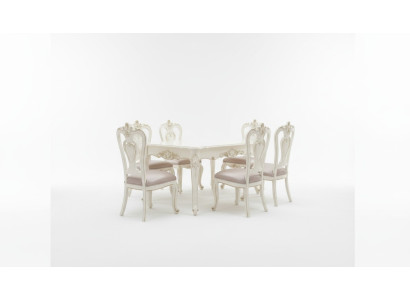 Dining room set luxurious dining table 6x chairs classic furniture 7-piece new