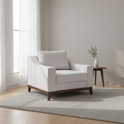 Armchair white Scandinavian upholstered armchair TV armchair lounge club furniture
