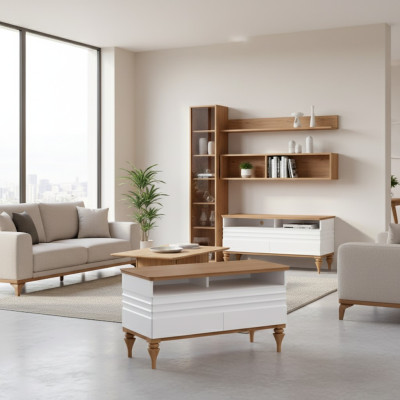 Wall unit RTV sideboard TV stand lowboard wall units wood white