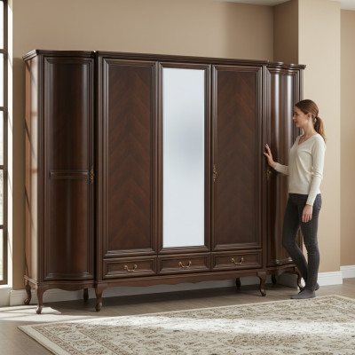 Wardrobe bedroom wooden cabinet Art Deco style baroque cabinets