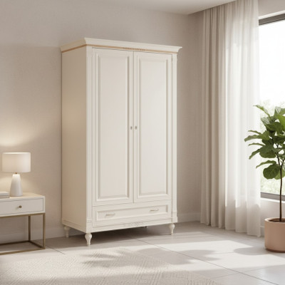 Wardrobe Bedroom Cabinet Antique Style Baroque White Closets