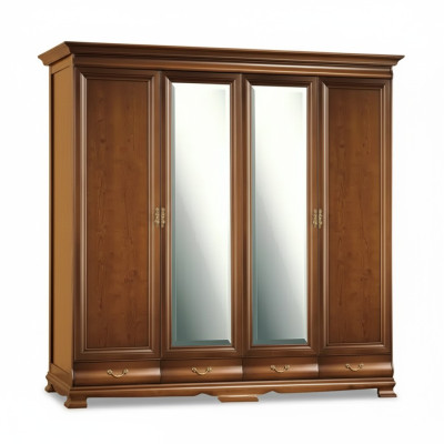 Wardrobe bedroom cabinet brown color Baroque Rococo cabinets