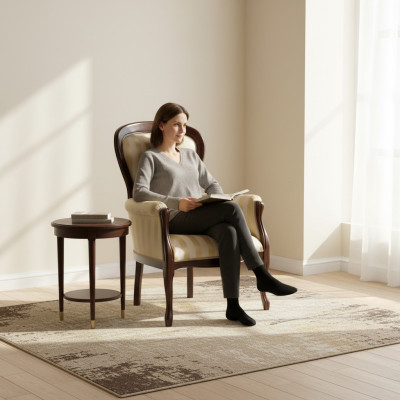 Luxury Armchair Living Room Textile Armchair Classic Design Upholstery