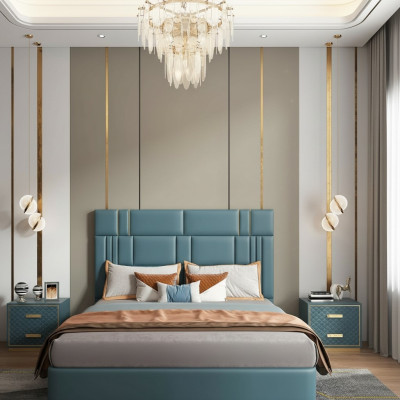 Luxury bedroom bed design, upholstered double hotel beds furniture 180x200