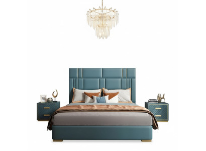 Luxury bedroom bed design, upholstered double hotel beds furniture 180x200