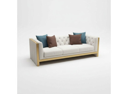Living room set sofa 3+1 seater luxurious white sofas design leather new