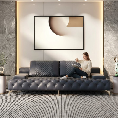 Sofa 3-seater furniture leather three-seater sofas living room style 3-seater Chesterfield