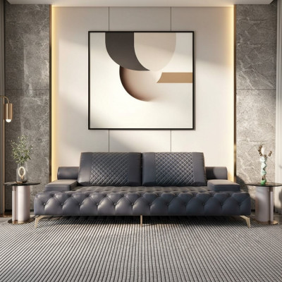 Sofa 3-seater furniture leather three-seater sofas living room style 3-seater Chesterfield