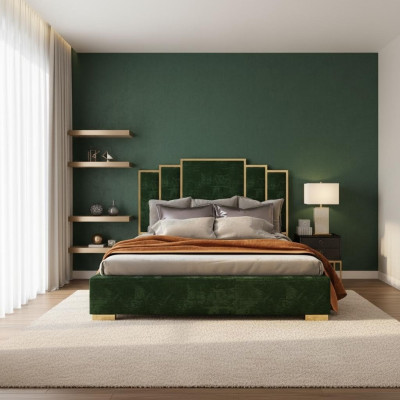 Design bed textile luxury beds modern hotel frame sleep room 180x200
