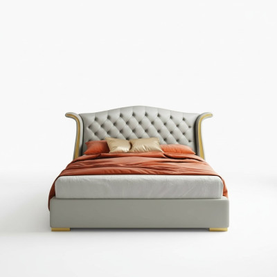 Luxury bed leather beds 180x200 bedroom bed shelves Chesterfield