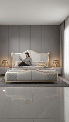 Design bed luxury beds modern hotel frame sleep room hotel