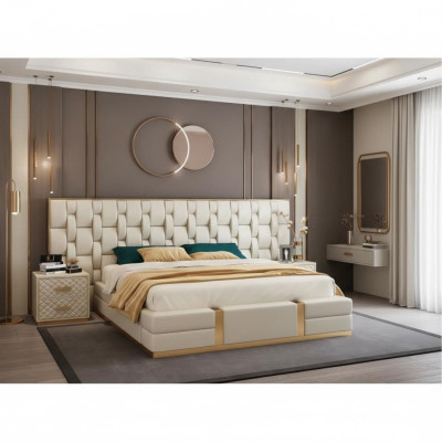 Luxury bedroom set complete room furniture bed nightstand furnishings
