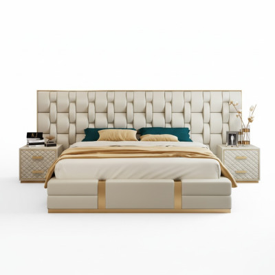 Luxury bedroom set complete room furniture bed nightstand furnishings