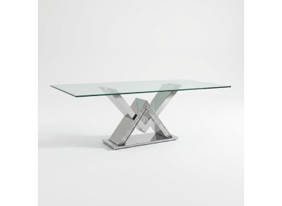 Luxury dining table pedestal table silver dining tables dining room table glass table