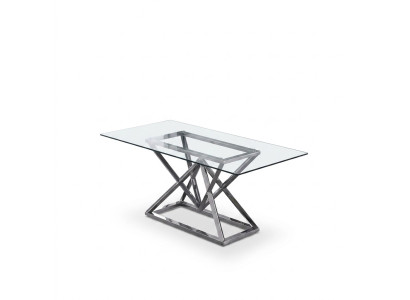 Glass Table, Column Tables, Silver Tables, Glass Tables, Table, Luxury Furniture, 180x90