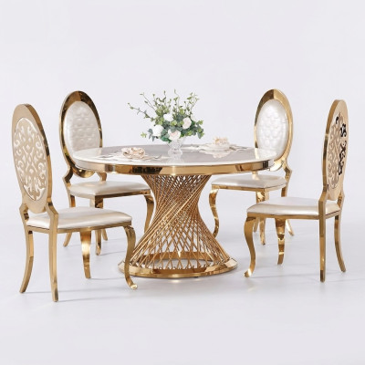 Round Table Golden Foot Chrome Round Table Dining Tables Luxury 130cm