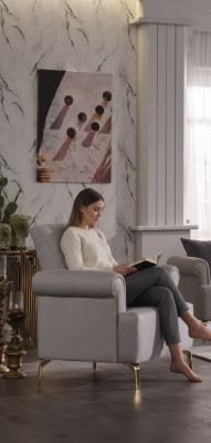 Armchair Upholstered Chair Lounge Armrests Upholstered Armchair Living Room Lounge